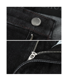 Męskie Spodnie Jeansowe Proste Regular Fit Sprane Modne Czarne 35W / 32L