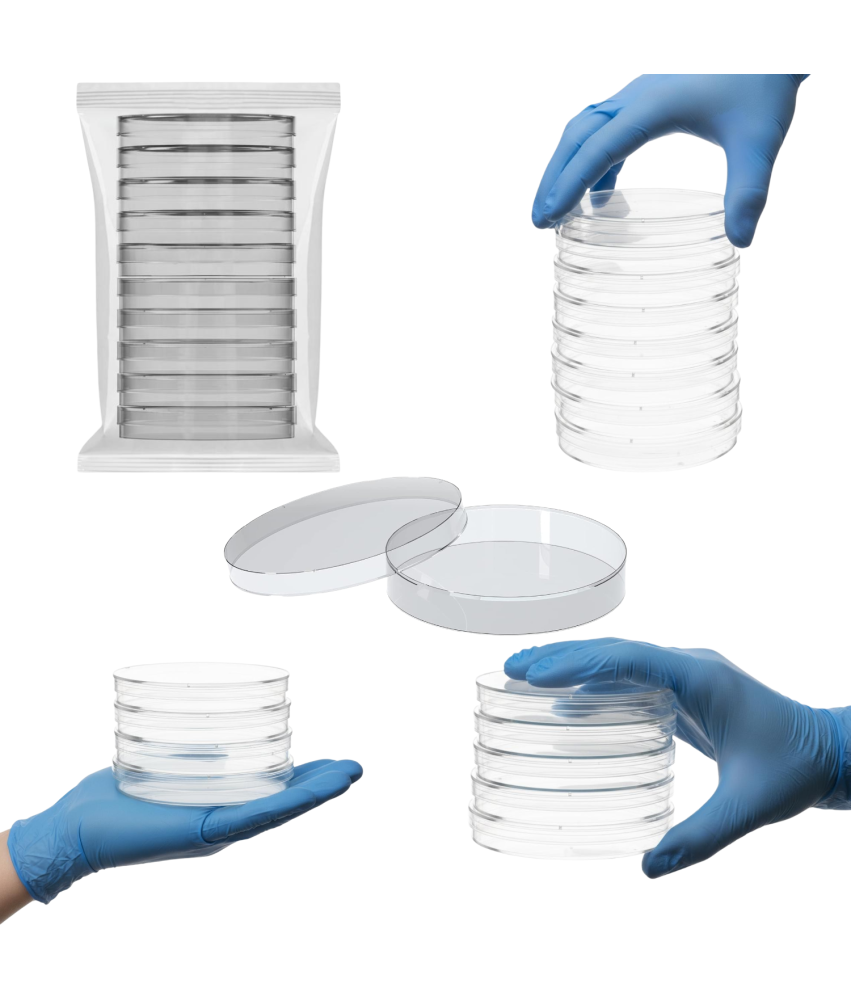 Szalki Petriego Laboratoryjne z Pokrywką Wentylowane 90 x 15 mm 10 szt