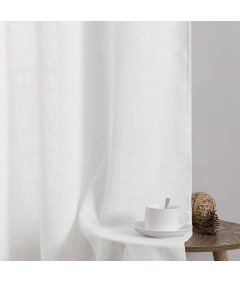 Zasłony Firanki Półprzezroczyste Lniane do Salonu Białe 140x138 cm 2 szt