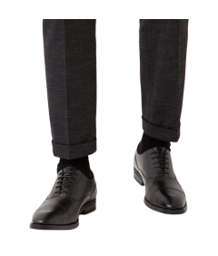 Burton London Buty Męskie Eleganckie Skórzane z Noskiem Czarne Rozmiar 41