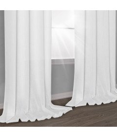 Zasłony Firanki Półprzezroczyste Lniane do Salonu Białe 140x138 cm 2 szt