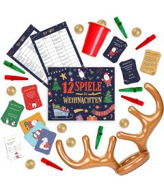 Zestaw 12 Różnych Gier Zabawne Świąteczne Gry Imprezowe 2-16 Graczy