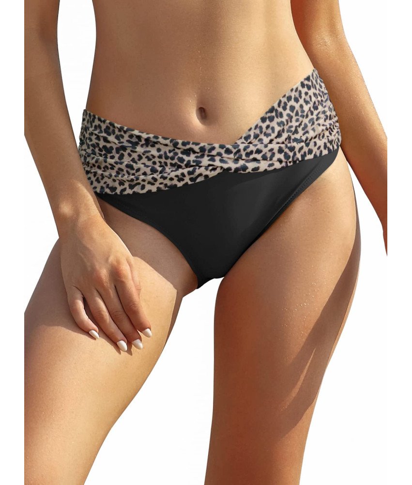 SHEKINI Damskie Majtki Kąpielowe Figi Wyszczuplające Brzuch Panterka L