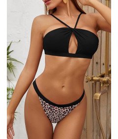 SHEKINI Strój Kąpielowy Dwuczęściowy Kostium Komplet Bikini Bez Pleców XL