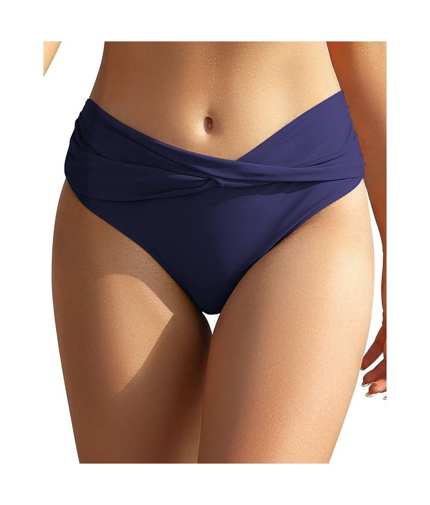 SHEKINI Damskie Majtki Kąpielowe Figi Wyszczuplające Brzuch Granatowe XXL
