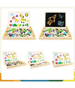 Tablica Edukacyjna dla Dzieci Magnetyczna Kredowa Dwustronna Puzzle