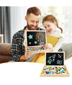 Tablica Edukacyjna dla Dzieci Magnetyczna Kredowa Dwustronna Puzzle