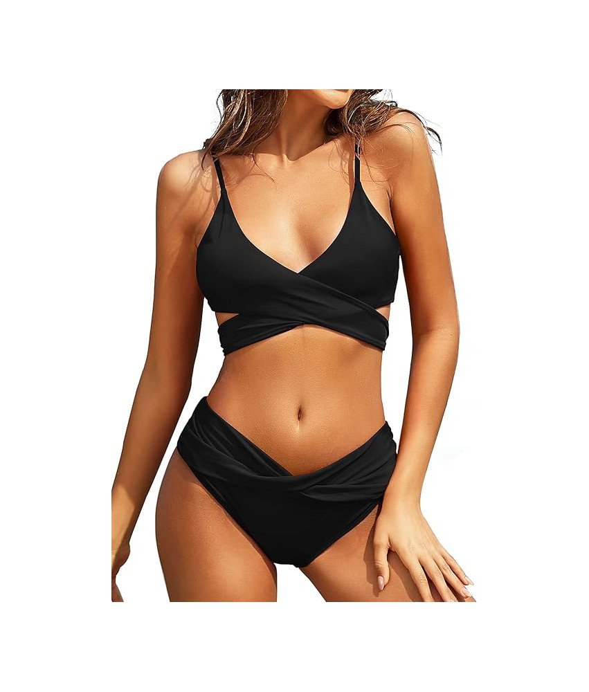 SHEKINI Damski Dwuczęściowy Strój Kąpielowy Komplet Bikini Push-Up Czarny M
