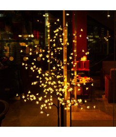 CCLIFE Świecące Drzewko z 160 Diodami Kwiatami LED 180 cm Ciepła Biel IP44