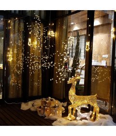 CCLIFE Świecące Drzewko z 160 Diodami Kwiatami LED 180 cm Ciepła Biel IP44