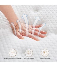 Materac Ortopedyczny 90x200 cm Sprężynowy 7-Strefowy 26 cm Twardość H3