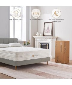 Materac Ortopedyczny 90x200 cm Sprężynowy 7-Strefowy 26 cm Twardość H3