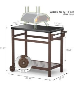 Wózek do Grilla Serwisowy Stolik Ogrodowy Blat Roboczy ze Stali Nierdzewnej