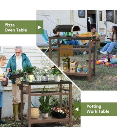 Wózek do Grilla Serwisowy Stolik Ogrodowy Blat Roboczy ze Stali Nierdzewnej