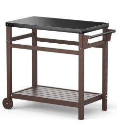 Wózek do Grilla Serwisowy Stolik Ogrodowy Blat Roboczy ze Stali Nierdzewnej