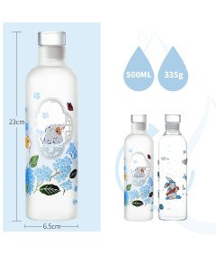 Butelka Bidon na Wodę Sportowy Szklany Bez BPA 500ml Zestaw 2-pak i Etui