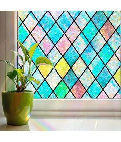 Folia Okienna Tęczowa samoprzylepna Efekt 3D  Prywatność 90x200 cm Linarun