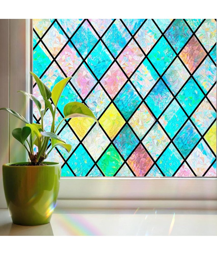 Folia Okienna Tęczowa samoprzylepna Efekt 3D  Prywatność 90x200 cm Linarun