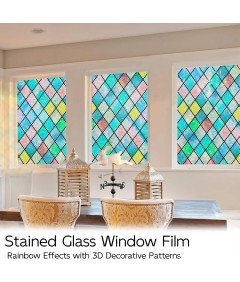 Folia Okienna Tęczowa samoprzylepna Efekt 3D  Prywatność 90x200 cm Linarun