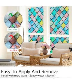 Folia Okienna Tęczowa samoprzylepna Efekt 3D  Prywatność 90x200 cm Linarun