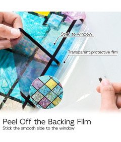 Folia Okienna Tęczowa samoprzylepna Efekt 3D  Prywatność 90x200 cm Linarun