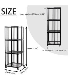 Regał na Książki Metalowy Na Kółkach Stojący Magazynowy 3 Poziomy Czarny