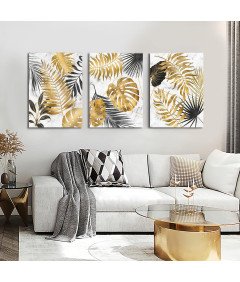 Obraz Ścienny Drewniana Rama Nowoczesna Dekoracja 40x60 cm Zestaw 3 Sztuki