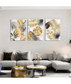 Obraz Ścienny Drewniana Rama Nowoczesna Dekoracja 40x60 cm Zestaw 3 Sztuki