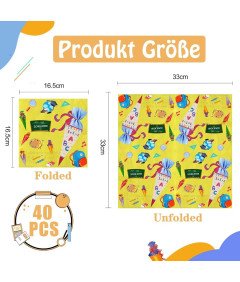 Zestaw Serwetek na Powrót do Szkoły 40 Sztuk Serwetki i 6 Arkuszy Naklejek