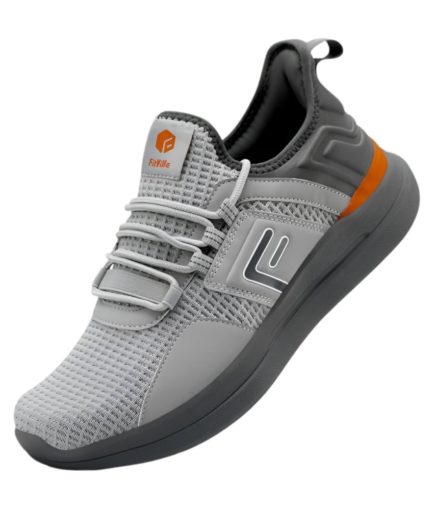 FITVILLE Buty Sportowe do Biegania Amortyzujące Oddychające Szare 43 EU