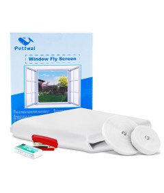 Moskitiera Okienna Bez Wiercenia 130x150 cm Ochrona Przed Owadami Biała