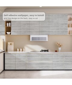 Folia Samoprzylepna Okleina do Mebli Ścian Blatów 44x300 cm Szare Drewno