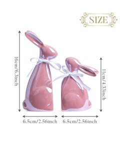 Dekoracja Wielkanocna Króliczek Zajączek Wielkanocny Zestaw 2 Sztuki Różowe