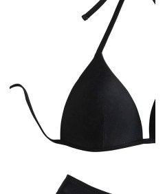 Damski Strój Kąpielowy Dwuczęściowy Kostium Bikini Push-up Czarny S