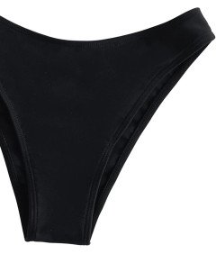 Damski Strój Kąpielowy Dwuczęściowy Kostium Bikini Push-up Czarny S