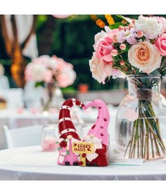 Krasnale Ogrodowe Dekoracja Ogrodowa Figurka Rzeźba Skrzaty 11 cm Różowe