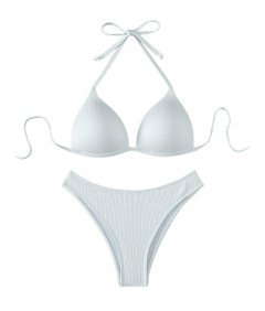 Damski Strój Kąpielowy Dwuczęściowy Kostium Bikini Wysoki Stan Push-up M