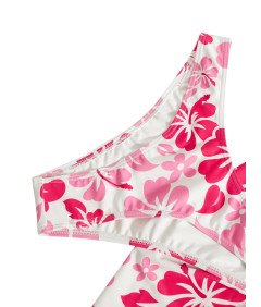 Damski Strój Kąpielowy Dwuczęściowy Kostium Bikini z Chustą Różowy M