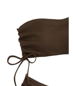 Damski Strój Kąpielowy Dwuczęściowy Kostium Bandeau Bikini Wysoki Stan L