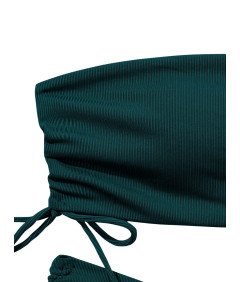 Damski Strój Kąpielowy Dwuczęściowy Kostium Bandeau Bikini Wysoki Stan S