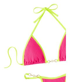 Damski Strój Kąpielowy Dwuczęściowy Kostium Bikini Brazylijskie Różowe L