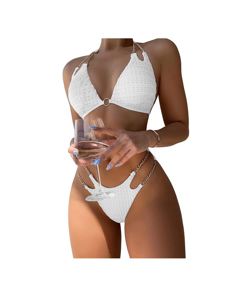 Damski Strój Kąpielowy Dwuczęściowy Kostium Bikini Damskie Biały L