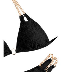 Damski Strój Kąpielowy Dwuczęściowy Kostium Bikini Damskie Czarny XS