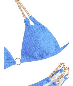 Damski Strój Kąpielowy Dwuczęściowy Kostium Bikini Damskie Niebieskie L