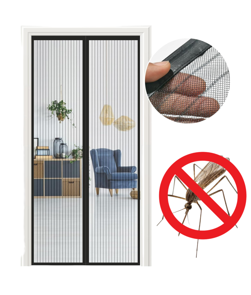 Moskitiera Magnetyczna na Drzwi Balkonowe 95x215 cm Ochrona na Owady Komary