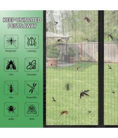 Moskitiera Magnetyczna na Drzwi Balkonowe 95x215 cm Ochrona na Owady Komary