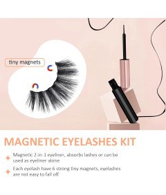 Mlen Diary Magnetyczne Rzęsy z Eyelinerem i Aplikatorem Zestaw 10 Par