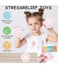 Zabawki Antystresowe Gniotki do Ściskania dla Dzieci 2 Sztuki Kocie Łapki