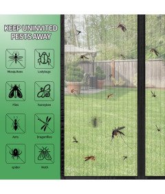 Moskitiera Magnetyczna 85x240 cm na Drzwi Balkonowe Bez Wiercenia Czarna