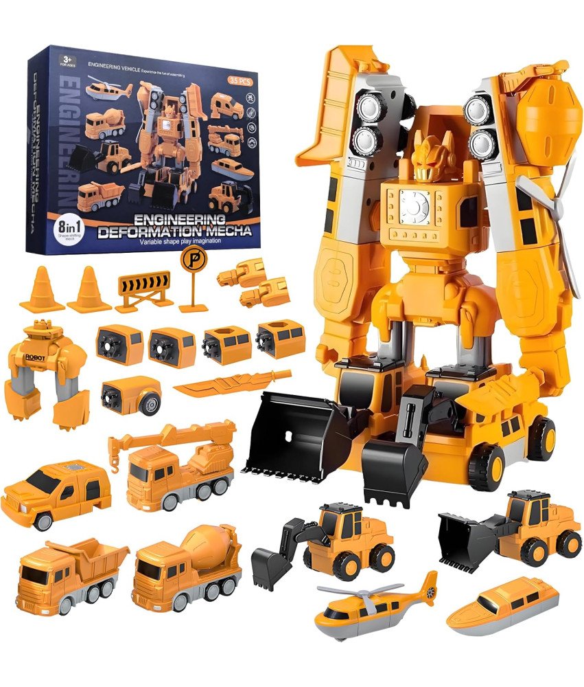 RoserRose Magnetyczny Robot Budowlany 8w1 Pojazdy DIY 35 Elementów Zabawka